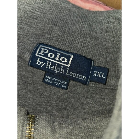 Polo Ralph Lauren Mens Gray Quarter-Zip Pullover Sweater XXL Cotton - Picture 5 of 7